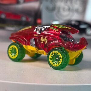 2017 Hot Wheels Beat-All X-Raycers Batman Red Translucent Green Wheels Loose